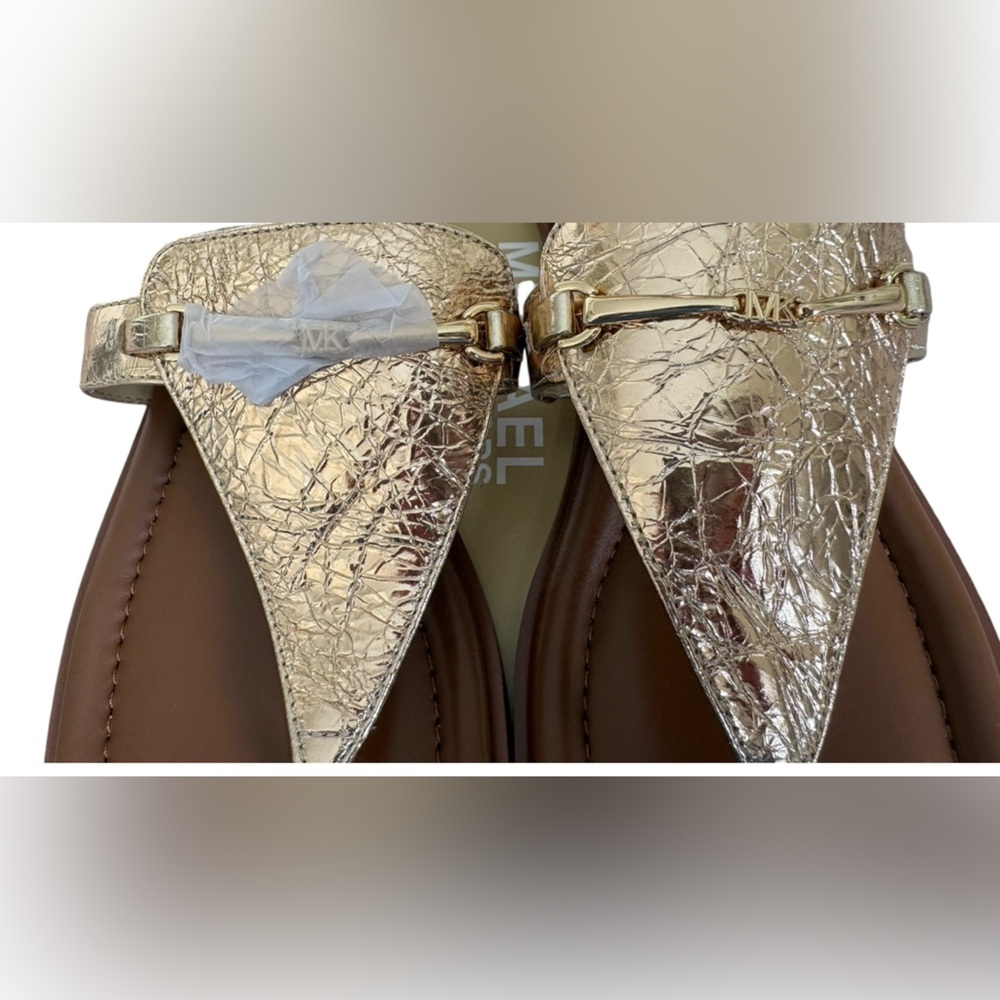 Michael Kors Gold and Brown Sandals - Picture 3 of 8